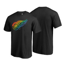 Detroit Red Wings Black Rainbow Pride Round Neck T-shirt