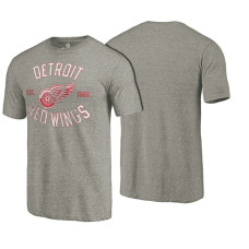 Detroit Red Wings Gray Heritage Rinkside Throwback T-shirt