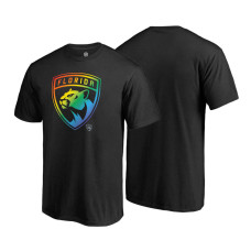 Florida Panthers Black Rainbow Pride Round Neck T-shirt