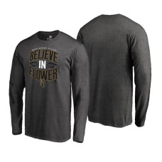 Vegas Golden Knights Heather Gray Hometown Collection Believe in Flower Long Sleeve T-Shirt