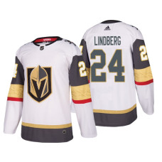 Vegas Golden Knights #24 Oscar Lindberg Adidas Authentic Player White Away jersey With 2023 Stanley Cup Patch