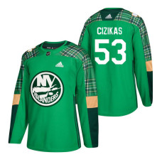 New York Islanders #53 Casey Cizikas 2018 St. Patrick's Day Green Jersey