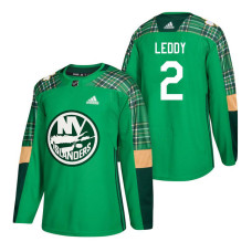 New York Islanders #2 Nick Leddy 2018 St. Patrick's Day Green Jersey