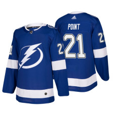 Tampa Bay Lightning #21 Brayden Point Home Authentic Player Blue Jersey 2022 Stanley Cup Finals Patch