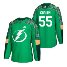 Tampa Bay Lightning #55 Braydon Coburn St. Patrick's Day Green Jersey 2022 Stanley Cup Finals Patch