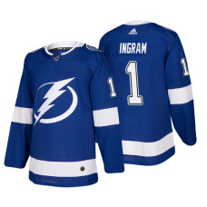 Tampa Bay Lightning #1 Connor Ingram Home Authentic Player Blue jersey