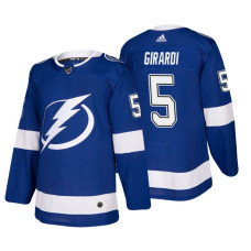 Tampa Bay Lightning #5 Dan Girardi Home Authentic Player Blue Jersey 2022 Stanley Cup Finals Patch