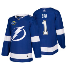 Tampa Bay Lightning Father's Day #1 Dad Jersey 2022 Stanley Cup Finals Patch Blue