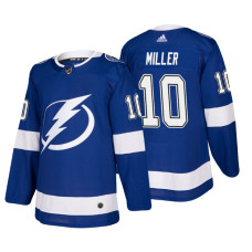 Tampa Bay Lightning #10 J.T. Miller Home Authentic Player Blue Jersey 2022 Stanley Cup Finals Patch