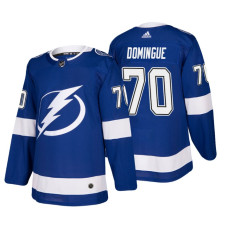 Tampa Bay Lightning #70 Louis Domingue Home Authentic Player Blue Jersey 2022 Stanley Cup Finals Patch