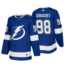 Tampa Bay Lightning #98 Mikhail Sergachev Home Authentic Player Blue jersey