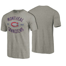 Montreal Canadiens Gray Heritage Rinkside Throwback T-shirt