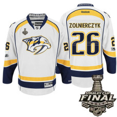 Nashville Predators #26 Harry Zolnierczyk White 2017 Stanley Cup Final Patch Away Premier Jersey