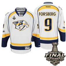 Nashville Predators #9 Filip Forsberg White 2017 Stanley Cup Final Patch Away Premier Jersey