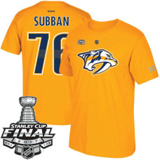 Nashville Predators Gold P.K. Subban #76 Participant Team T-shirt 2017 Stanley Cup Playoffs