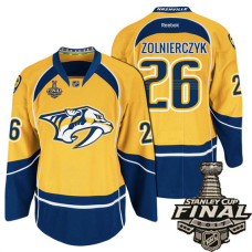 Nashville Predators Gold Harry Zolnierczyk #26 Premier Home Jersey With 2017 Stanley Cup Final Patch