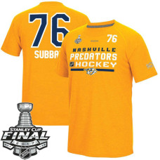 Nashville Predators Gold P.K. Subban #76 Supremium Performance T-shirt 2017 Stanley Cup Playoffs