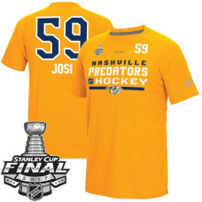 Nashville Predators Gold Roman Josi #59 Supremium Performance T-shirt 2017 Stanley Cup Playoffs