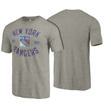 New York Rangers Gray Heritage Rinkside Throwback T-shirt