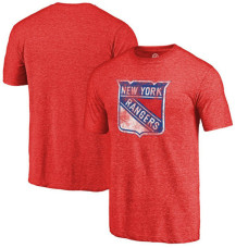 New York Rangers Red Team Primary Logo Crew Neck T-shirt