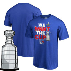 New York Rangers Royal 2017 Stanley Cup Short Sleeve We Want The Cup T-shirt