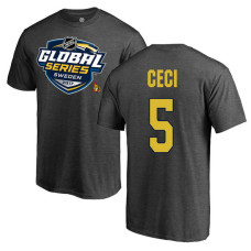 Ottawa Senators Gray Cody Ceci #5 2017 Global Series T-shirt