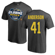 Ottawa Senators Gray Craig Anderson #41 2017 Global Series T-shirt