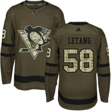 Kris Letang Pittsburgh Penguins #58 Green Salute To Service New Season Jersey