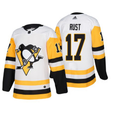 Pittsburgh Penguins #17 Bryan Rust Adidas Authentic Player White Away jersey