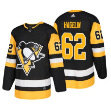 Pittsburgh Penguins #62 Carl Hagelin Home Authentic Player Black jersey