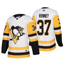 Pittsburgh Penguins #37 Carter Rowney Adidas Authentic Player White Away jersey