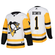 Pittsburgh Penguins #1 Casey DeSmith Adidas Authentic Player White Away jersey