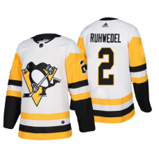 Pittsburgh Penguins #2 Chad Ruhwedel Adidas Authentic Player White Away jersey