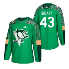 Pittsburgh Penguins #43 Conor Sheary 2018 St. Patrick's Day Jersey Green