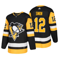 Pittsburgh Penguins #12 Dominik Simon Home Authentic Player Black jersey