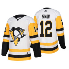 Pittsburgh Penguins #12 Dominik Simon Adidas Authentic Player White Away jersey