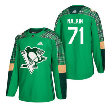 Pittsburgh Penguins #71 Evgeni Malkin 2018 St. Patrick's Day Jersey Green