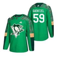 Pittsburgh Penguins #59 Jake Guentzel 2018 St. Patrick's Day Jersey Green