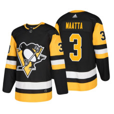 Pittsburgh Penguins #3 Olli Maatta Home Authentic Player Black jersey