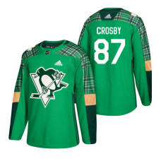 Pittsburgh Penguins #87 Sidney Crosby 2018 St. Patrick's Day Jersey Green