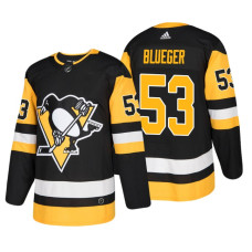 Pittsburgh Penguins #53 Teddy Blueger Home Authentic Player Black jersey