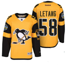 Pittsburgh Penguins #58 Kris Letang Gold 2017 Stadium Series Jersey