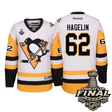 Pittsburgh Penguins #62 Carl Hagelin White 2017 Stanley Cup Final Patch Away Premier Jersey