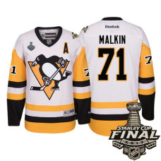 Pittsburgh Penguins #71 Evgeni Malkin White 2017 Stanley Cup Final Patch Away Premier Jersey