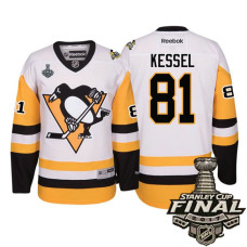 Pittsburgh Penguins #81 Phil Kessel White 2017 Stanley Cup Final Patch Away Premier Jersey