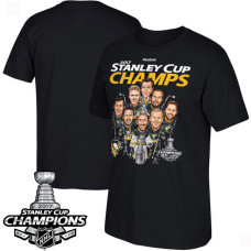 2017 Stanley Cup Champions Pittsburgh Penguins Black Caricature T-shirt