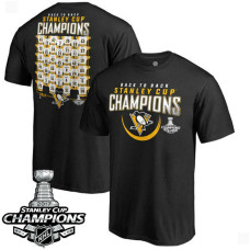 2017 Stanley Cup Champions Pittsburgh Penguins Black Roster T-shirt