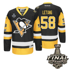 Black Kris Letang #58 2017 Stanley Cup Final Patch And Anniversary Patch Jersey