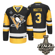 Black Olli Maatta #3 2017 Stanley Cup Final Patch And Anniversary Patch Jersey