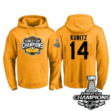 #14 Pittsburgh Penguins Chris Kunitz Gold 2017 Stanley Cup Champions Pullover Hoodie With Hat